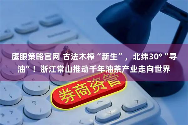 鹰眼策略官网 古法木榨“新生”，北纬30°“寻油”！浙江常山推动千年油茶产业走向世界