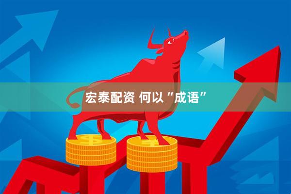 宏泰配资 何以“成语”