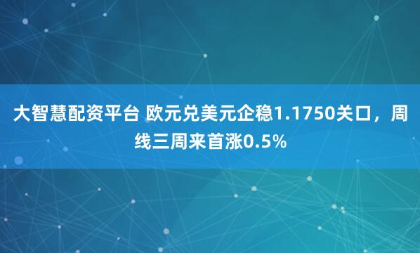 大智慧配资平台 欧元兑美元企稳1.1750关口，周线三周来首涨0.5%